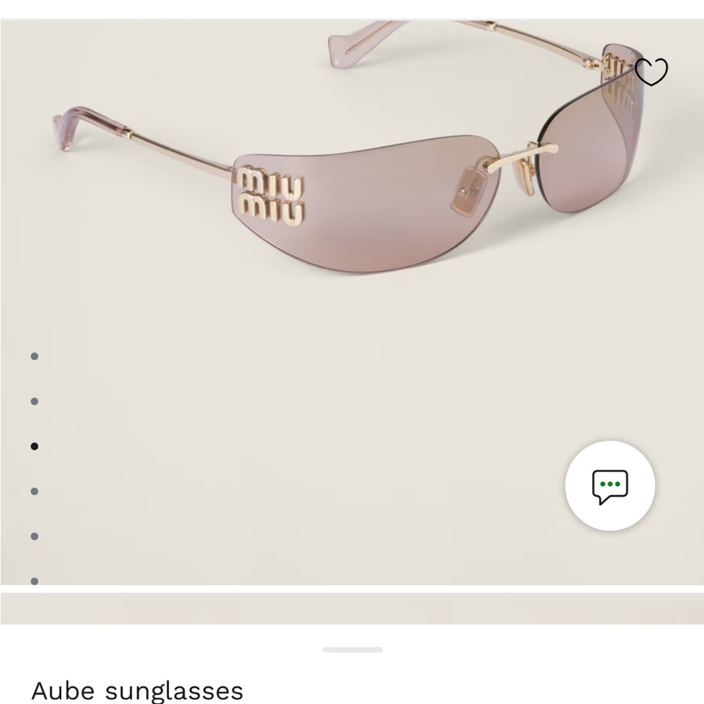 Miu Miu Gold and Pink Sunglasses